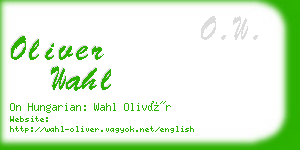 oliver wahl business card